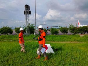 Penggunaan Ground Penetrating Radar (GPR) di lapangan.